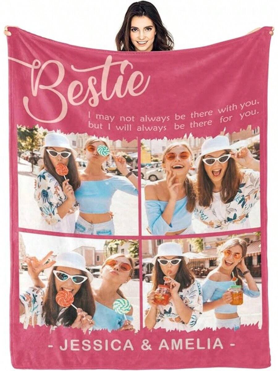 Best Friend Birthday Gifts For Women, Custom Best Friend Blanket With Photo, Personalized For Christmas, Birthdays, Funny Friendship Gifts For Besties,BFF, Female, Teen Girls - Nhiều màu - Xem 1