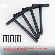 4件装浮动搁板支架隐藏式支架壁挂式支架隐形钉固定支架隔断隐藏式搁板支架 - 黑色 - 查看 13