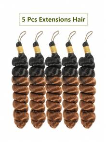 1 Pc 16 Inch Synthetic Heat Resistant Curly Extensions Hair Black Brown Chocolate Rust Brown Blonde Burgundy Multi-Colour Spiral Fashion Curly Wave Loose Wave Crochet Braids Hair High Temperature Loose Wave Curly Braiding Hair Extensions For Women Daily Holidays Party And Christmas Music Festival Carnival New Year Gifts Used Braided Hair Woven Extension Hair - Multicolor - View 26