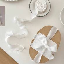 4cm Goddess 'Day, Mother's Day, Valentine's Day Pleated Ribbon, High-End Elastic Ruffled Edge Bubble Pleated Webbing, Cake Birthday Box Packaging, Ribbon Gift, Gift Packaging, Webbing Braided Hair Tie, Cake Packaging, DIY Bow, Flower Bouquet Gift, Cake Packaging, Floral Satin Ribbon