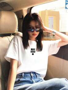 200g Pure Cotton T-Shirt 2025 Summer Ladies New Short Sleeve Pure Cotton Holiday Pattern Short Sleeve Round Neck Couple Wear Small Shirt Tops - 白色 - 查看 1