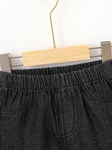 Baby Boy's Daily Casual Fashion Simple Street All-Match Classic Retro Style California Place Name Letter Print Black Jeans Spring, Summer, Autumn And Winter Style, Suitable For Outdoor Vacations, Back-To-School Commuting, And Social Gatherings