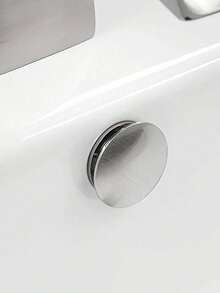 Plastic Bathroom Kitchen Basin Sink Overflow Cover Ring Insert Replacement, Chrome Hole Round Drain Cap, Basin Accessory Sink Basin Trim Overflow Cover Insert In Mesh Hole Round Caps Silver Tone - Multicolor - View 4