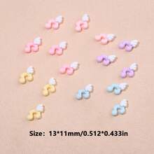 10/20/30/50个Y2K风格迷你音符和天使翅膀美甲装饰 - 多种颜色可选，适合DIY、手机壳和手工制作 - 随机混装 - 彩色 - 查看 3