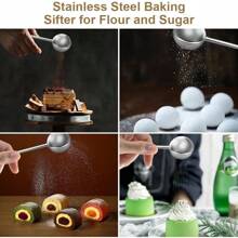 Stainless Steel Tea Strainer Tea Infuser For Loose Leaf TeaTea Diffusers Fine Mesh Tea Ball Tea Accessories Baking Supplies Baker's Dusting Wand Sugar Shaker Duster Flour Duster Full+Half