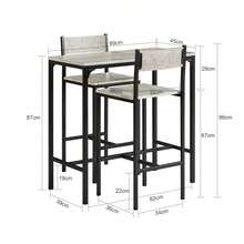 SoBuy Bar Table + 2 X Bar Chairs OGT03-N - Grey - View 2