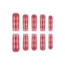 Long Press On Nails Square Fake Nails Ombre False Nails With Rhinestones Designs Sparkly Artificial Nails Acrylic Nail Press Ons For Women 24Pcs - 長款-C5C46 - 查看 2