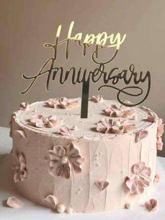 1 pieza/3 piezas/6 piezas Decoraciones para pastel de aniversario, decoraciones para fiesta de aniversario de boda, decoraciones románticas para fiesta de aniversario de amor - Ideal para decorar la mesa de postres y decorar pasteles para crear un ambiente dulce y alegre.