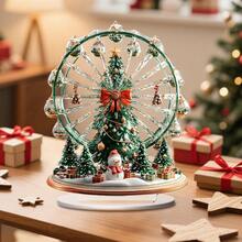 1/3pcs Christmas Ferris Wheel Acrylic Tabletop Ornament,2D Plane Plaque,Party Indoor And Outdoor Tabletop Art,Christmas Gift.