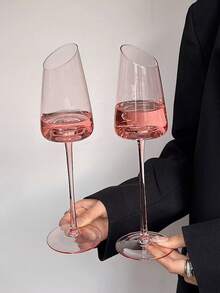 1 件法国限量版浪漫粉色香槟杯，高端起泡酒杯，复古高脚杯 - 粉色 - 查看 16