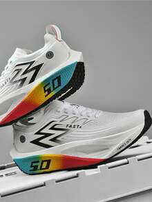 أحذية رياضية للرجال مزودة بلوح كربوني للاستخدام الخارجي، أحذية جري للسباقات والتدريب والنصف ماراثون وجري السرعة؛ أحذية رياضية للنساء، أحذية رياضية للمنافسات الميدانية والطرق، أحذية جري للنساء، أحذية شبكية تنفس مقاومة للتآكل، ماصة للصدمات، ومانعة للانزلاق