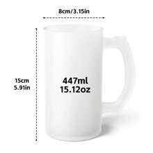 1pc, Personalized A-Z Letter Name Custom Beer Mug, 15oz Frosted Glass Beer Mug With Handle, Custom Glassware With Letter Name, Party Customized Favors,Durable,Reusable,Multi-Functional,Ornamental,Stylish,Exquisite,High-Quality,Custom,Personalized,Unique,Ideal Gifts For Him,Ideal Gifts For Her,Her,Boyfriend,Girlfriend,Dad,Mom,Family,Friends,Son,Daughter,School Students,Workers,Kids,Office,Tea Room,School,Home,Brunch-Ready