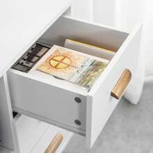 SoBuy FBT95-SCH, Bedside Table With 3 Drawers, Side Table End Table Sofa Table Nightstand Telephone Table Lamp Table, Black - White - View 8