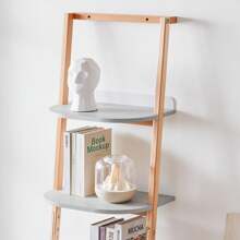 SoBuy Ladder Shelving Unit With 5 Levels Bookcase Multifunctional Shelving Unit Bathroom Shelf Wall Shelf Gray And Natural W 44 X 169 X 39 Cm HSTR02-K-HG - Grey - View 6