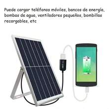 Panel solar para cargar móviles de 5V 8W, cargador portátil multifuncional para exterior con regulador de voltaje y puerto USB, carga mediante panel fotovoltaico. Cargador Celular Panel Solar 8w Multipuertos Portátil Negro - Negro - Ver 8