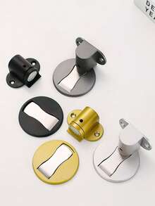 1 pieza Tope de puerta de acero inoxidable sin taladro, tope de puerta magnético antichoque fuerte, tope de puerta de piso de baño invisible, tope de puerta de mueble