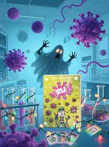 1 件病毒 1/病毒 2 卡牌游戏玩具 - Tranjis 策略桌面游戏玩具，适合 2-8 名玩家，多种语言说明（英语/法语/西班牙语），最佳思考玩具，适合青少年/成人，家庭聚会桌面游戏，独特的礼物创意，桌面游戏玩具，情人节游戏，新年游戏，婚礼游戏，新年礼物，情人节礼物/独立日礼物，返校，圣诞节，万圣节