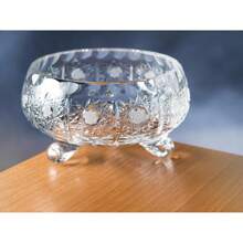 Glass - Hand Cut Crystal - Footed - 4" Diameter - For - Candies - Nuts - Chocolate - Small - Made In Europe - 1 - View 4