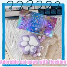 1 pieza Juguete para apretar con forma de pata de gato, juguete antiestrés para estudiantes y adultos, de plástico resistente, adecuado para todas las razas y tamaños, diseño kawaii de pata de animal, adecuado para oficina, vacaciones y regalos