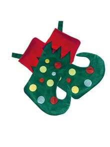 2pcs Christmas Elf Stockings, Fireplace & Christmas Tree Hanging Ornament Socks, Christmas Eve Decorative Apple Socks, Creative Gift Prop Home Decor Christmas Decorations Room Decor