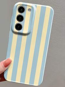 1pc Minimalist Striped Pattern Perforated Glossy Filament Case Full Coverage Hard Phone Shell Compatible With IPhone 11/12/13/14/15/16 Pro Max Waterproof Shockproof Anti-Fall Scratch Resistant - Multicolor - View 6