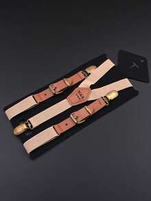 1pc Customized Retro Men's British Style Gentleman Suspenders, Adult Shirt Braces Non-Slip Elastic Trouser Strap - Multicolor - View 10