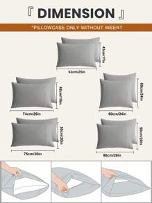 1 件/2 件柔软枕套，多种尺寸枕套，信封封口，抗皱、防褪色、防污，适用于卧室、沙发、客厅、家居装饰，不含枕芯，白色、黑色、卡其色、灰色，秋季装饰，房间装饰，返校，学校用品 - 淺灰色 - 查看 3