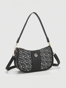 DK DKMG VANESSAMAY&DKMG 1pc Pu Letter Printed Zipper Closure Fashionable Women's Handbag Suitable For Daily Use