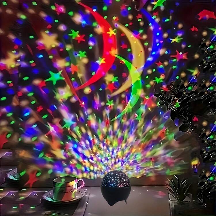 RGB 星空投影智能灯 | USB 投影仪 | 创意装饰台灯 | 氛围派对灯 | 迪斯科球 LED 夜灯 | 变色床头灯 | 适用于卧室、家居、办公室、派对、电影院或床头柜 - 圣诞节、情人节、复活节等节日的理想礼物 - 黑色 - 查看 7