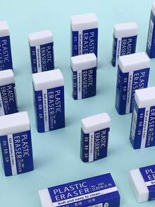 6 件装白色铅笔橡皮擦，学校和办公用品，随机款式绘画和绘图橡皮擦 - 白色 - 查看 4