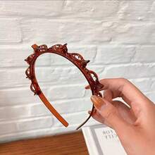 1 件女士黑色编织发夹、刘海发夹、空心防滑发箍、时尚发饰、发饰、发带、女士发带、秋季服装 - 黑色 - 查看 4