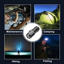 1pc Super Bright Rechargeable Mini Flashlight, Portable Long-Range Long-Battery Life Outdoor Flashlight - Black - View 6
