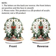 1/3pcs Christmas Ferris Wheel Acrylic Tabletop Ornament,2D Plane Plaque,Party Indoor And Outdoor Tabletop Art,Christmas Gift.