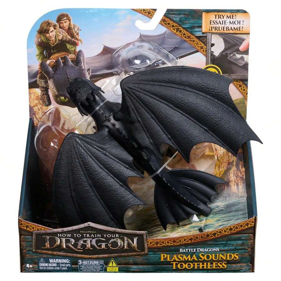 Spin Master Dreamworks Dragons - Figura de Dragão de Batalha Desdentado de Como Treinar o Seu Dragão com Sons de Plasma, Figura de Ação Articulada 33 cm - 6074241 - Brinquedos para Crianças a partir de 4 Anos - Presente para Crianças a partir de 4 Anos - ✅ Entrega 48/72h