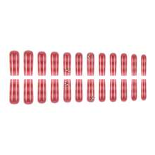 Long Press On Nails Square Fake Nails Ombre False Nails With Rhinestones Designs Sparkly Artificial Nails Acrylic Nail Press Ons For Women 24Pcs - 長款-C5C46 - 查看 3