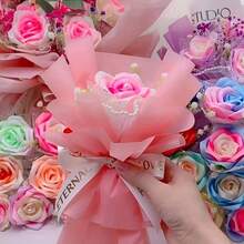 1 卷 0.6/4 厘米宽缎带，适用于发饰、蛋糕烘焙、包装 - 粉色 - 查看 8