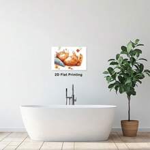 1pc 30*40cm(12x16inch) Framed Wall Art Poster Art Canvas Wall Art Lazy Cat Perfect For Home Decor Gifts & Keepsakes Ready To Hang.Stretched And Framed Ready To Hang.