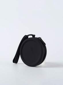 1 pieza Monedero de silicona de estilo simple, bolsa de almacenamiento de gran capacidad y forma redonda, bolsa de color sólido, adecuada para auriculares, cables de datos, lápiz labial, monedas, llaves, etc., tacto suave, fácil de limpiar y cuidar, simple y ligera, espacio razonable, alta portabilidad, adecuada para el hogar, el trabajo, las salidas y los viajes.