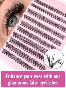 10 Reihen/200 Büschel D-gekräuselter dicker Wimpern, russischer Mischstil, tragbar und kompakt, kann überall mitgenommen werden, den ganzen Tag ohne Gewichtsgefühl getragen werden, tragbar für täglichen Gebrauch oder Anlässe Wimpernbüschel, Wimpern, Einzelwimpern, Wimpern, Künstliche Wimpern