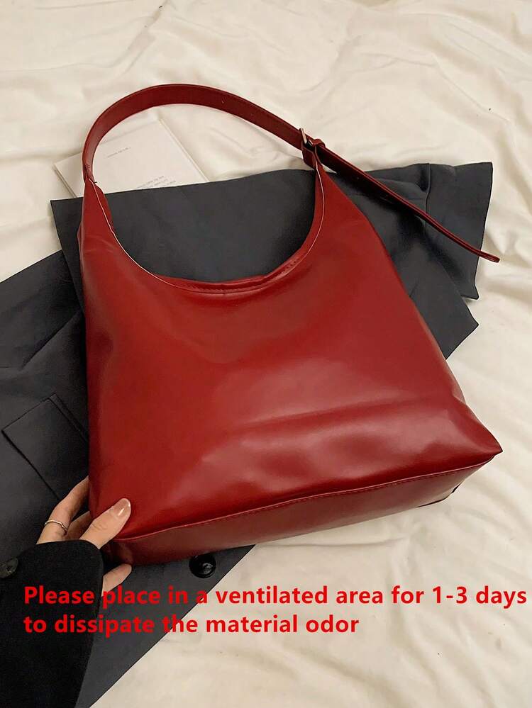 Fashionable Burgundy Tote Bag For Women, New Design Shoulder Bag, Fashionable Burgundy Bag - Red - View 2