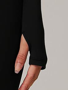 MASKERT Mono de manga larga para mujer, vestido deportivo de yoga, vestido elástico y cómodo, amigable con la piel para fitness y uso diario - Negro - Ver 6