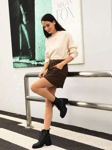 1 Pc Women's 90g Nude Velvet Tights , Minimalist Fashion(Suitable For 20-25 °C), Cozy - Apricot - View 5