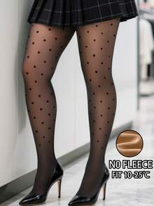 1双女士300克/220克/80克性感透明黑色连裤袜，秋冬季商务性感紧身裤，大码打底裤，保暖内衬连裤袜，保暖打底裤（适合0-15°C） - 黑色 - 查看 4