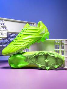 STARNOVO Zapatos de fútbol de caña baja con cordones unisex, zapatos de fútbol con tacos largos para exterior en césped, adecuados para partidos de fútbol diarios y entrenamientos, aptos para todas las temporadas, zapatos de fútbol para mujeres - Verde - Ver 4