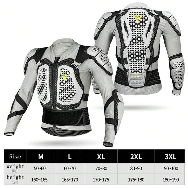 1件摩托车护甲骑行裤自行车防护摩托车身体护甲裤防护装备越野摩托车胸部脊椎保护器摩托车越野护甲透气防摔自行车骑行配件赛车防护骑行服骑手礼物男女 - 彩色 - 查看 14