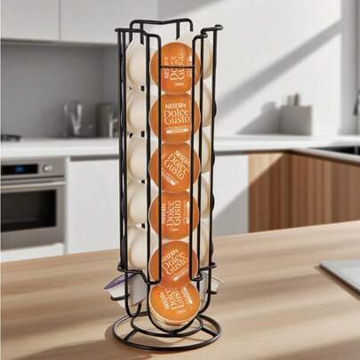 1 ชิ้น ที่วางแคปซูลกาแฟ - แท่นจัดเก็บและแสดงผลชุบเคลือบ สำหรับออฟฟิศ, ครัว และเคาน์เตอร์ร้านกาแฟ