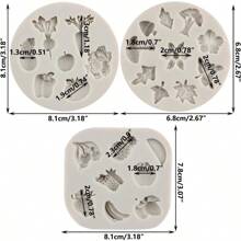 Silicone Fruits Vegetables Mold For Cake Decorating Cupcake Topper Gum Paste Polymer Clay Set Of 3