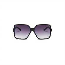 Women's Fashion  - Modern Gradient Oversized Frames With Lightweight Plastic Hinges,  Black Shades For Casual & Travel (Versatile Everyday Accessory) - 黑框紫色 - 查看 4