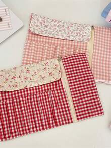 1pc/Set Ditsy Floral Portable Cute Makeup Brush Holder Bag, Eyebrow Pencil Holder Bag, Lipstick Holder Bag, Large Capacity Cosmetic Bag, Skincare Products Organizer Bag, Multi-Functional Storage Bag For Makeup Brushes, Eyebrow Pencils, Lipsticks, Lip Balms, Nail Polish, Cosmetics, Jewelry, Small Items, Bridesmaid Gift, Birthday Gift, Gift For Friends, Valentine's Day Gift, Travel Essential, Cruise Essential, Commute Essential - Multicolor - View 10