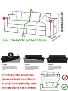 1 件经典米色沙发套，高弹性，防尘防污，可机洗/手洗家具保护套，适合日常使用，适合 3/4 座沙发（多种尺寸可选），秋季装饰，秋季装饰，房间装饰